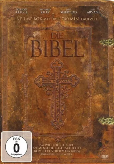 3xDVD DIE BIBEL Nelson Leigh, Richard Kiley, Jon Shepodd, Jan Arvan NEU OVP