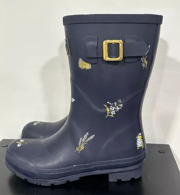 Joules Women's Molly Welly Rain Boots Navy Bee US Size 9