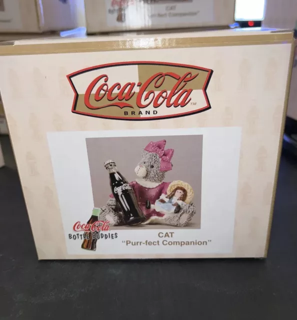COCA COLA  CAT  "Bottle Buddies" FIGURINE! 2000 Issue! Brand New In Box! Sealed!