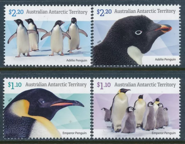 2022 Australian Antarctic Territory Penguins Set Of 4 Fine Mint Mnh