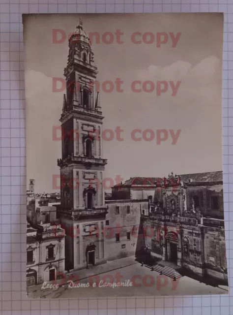 Cartolina  Lecce Duomo e Campanile viaggiata '63 bella da collezione Puglia