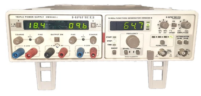 HM8001 - HM8040.2 - HM8030.6 HAMEG Pack Alim. Triple + Generator Function 10MHz
