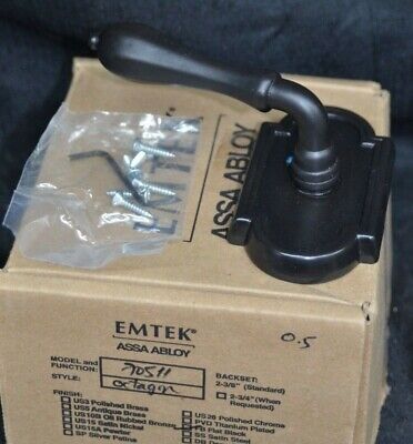 EMTEK Octagon Single Dummy Door Lever Handle Rosette 70511 FB Flat Black NOS