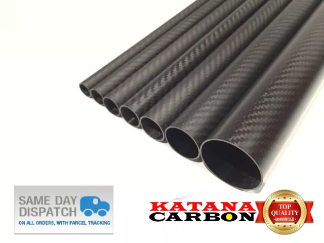 Matt 1 x OD 30mm x ID 28mm x Length 500mm 3k Carbon Fiber Tube (Roll Wrapped)