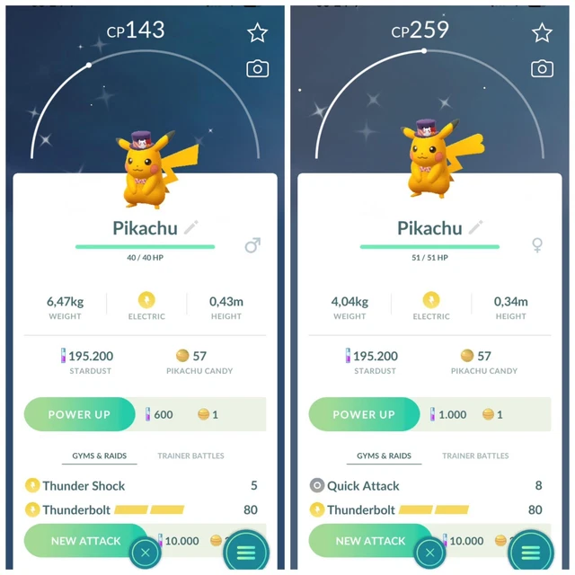 Shiny Pikachu wearing a Halloween Mischief costume - TRADE 20k stardust