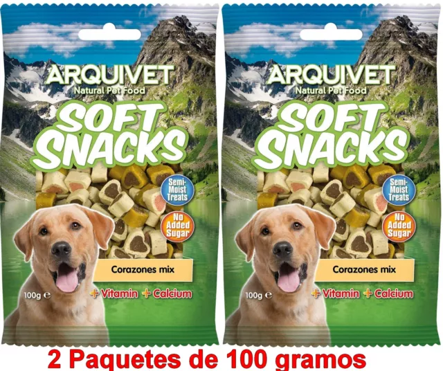 Arquivet - 2 Unidades de Snack Naturales perro 100 gr pollo,cordero,arroz,salmón
