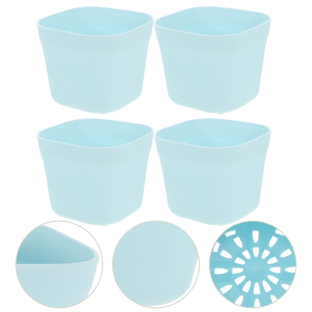 4pcs Mit Entwässerung Loch Blumentopf Topf Set Anlage Töpfe Groß 3