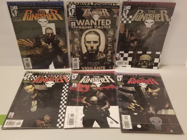 Punisher ( 2001 6th Series ) 5 8 11 12 13 14. Marvel Knights  Lot of 6 Books.