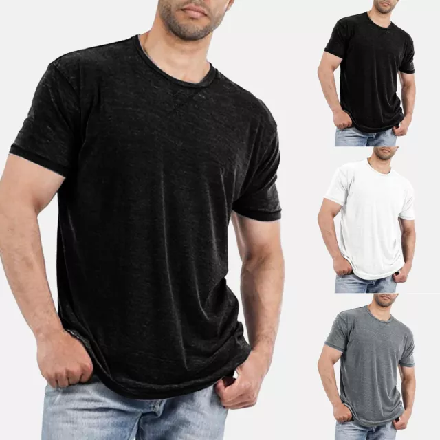 Mens T Shirts   Premium Cotton Comfortable  Loose Fitting Crew Neck Tees