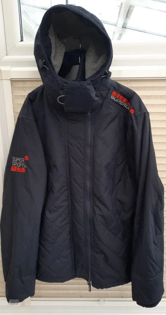 Men's XXL / 2XL Superdry Navy Blue Argyle / Grey Windcheater Jacket. Exc Cond.