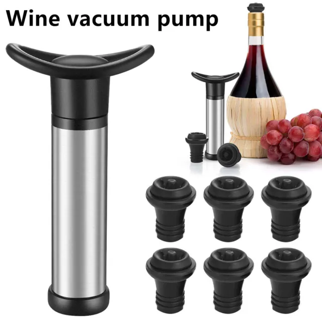 Wine Saver Pump Kit with 6 Reusable Leak-Free Joystick Air Bottle Stoppers Keep⧪