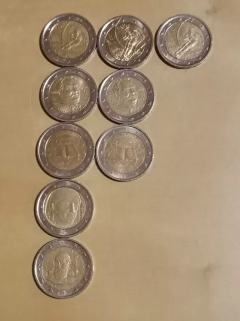 Italien, 9 x 2 €, Gedenkmünzen