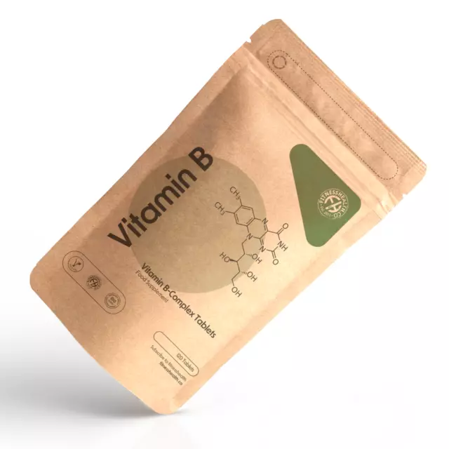 Complesso vitaminico B 120 compresse B1, B2, B3, B5, B6, B12, biotina e acido folico vegano