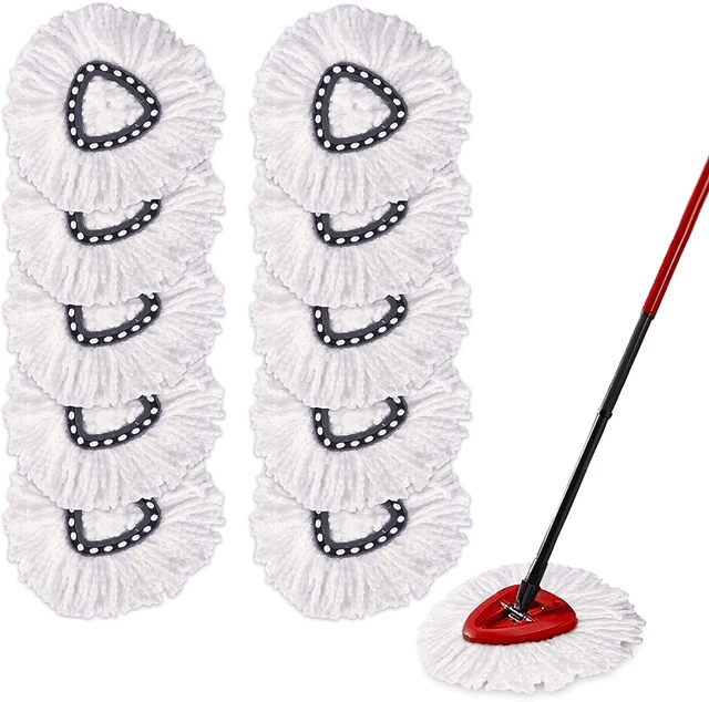 10PCS Mop Head,100% Microfiber Mop Refills Spin Mop Head,360 Micro Spin Cleaning