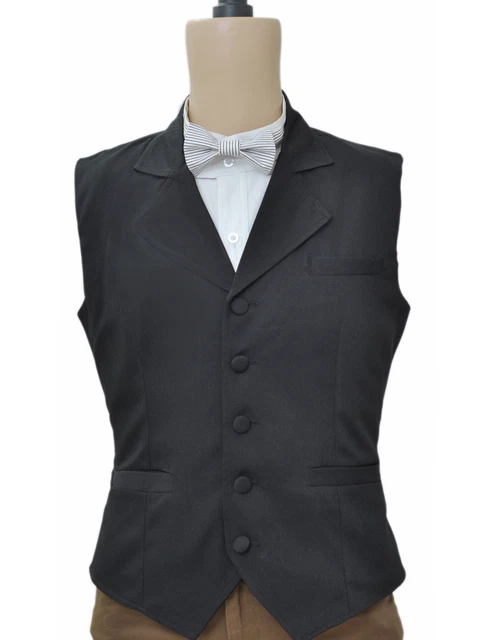 Gilet nero steampunk vintage da uomo ragazzi matrimonio camice design