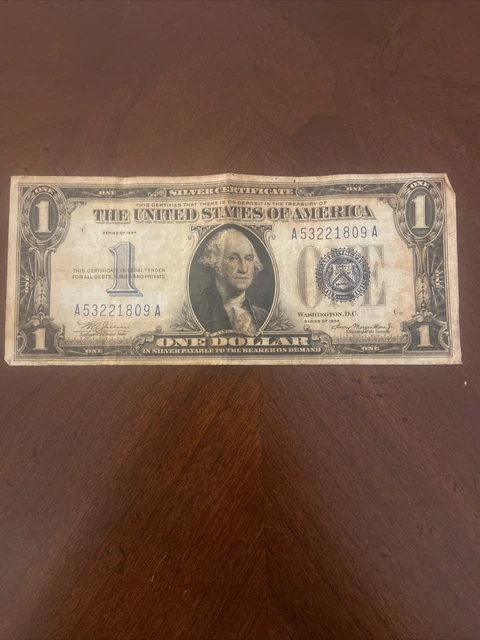 1934 $1 Silver Certificate One Dollar Funnyback