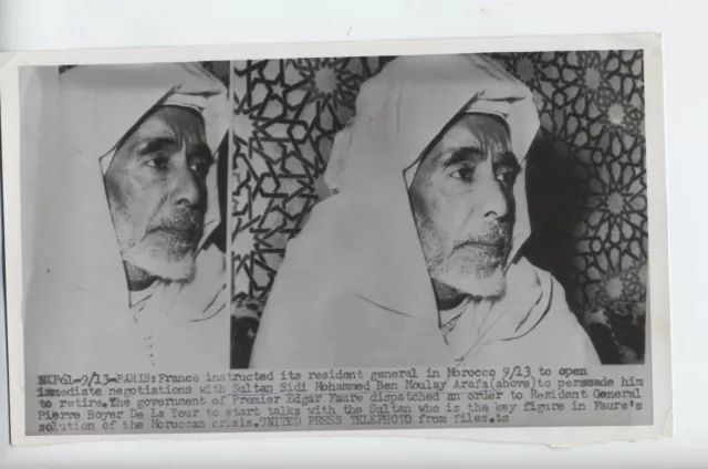 1955 Original Sultan Morocco Photo Sidi Muhammad Arafa French Vintage Paris