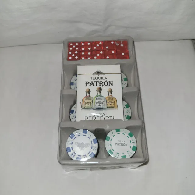 Tequila Patron Poker Set - 1 deck of Cards, Chips, 10 Dice, and Caddy