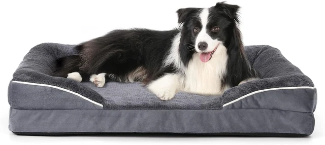 Afoddon Orthopedic Dog Bed for Large dogs up to 27 kg, Thick Egg-Crate Bolster