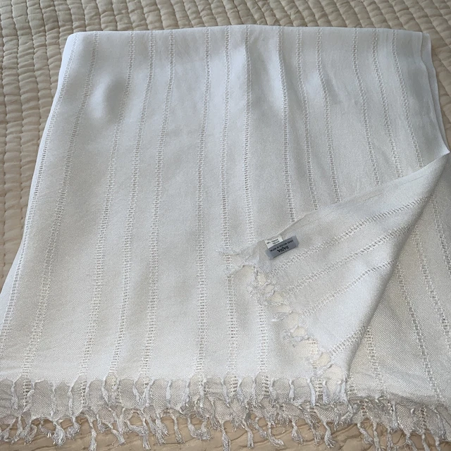 Bajra Hand Woven Shawl Scarf Ivory 37”x 76” Bajra Hand Woven Shawl Scarf Ivory 37”x 76”