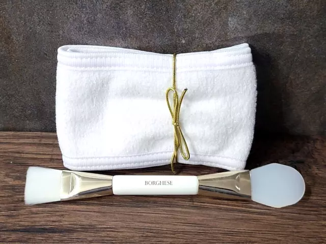 Borghese spa headband + dual ended deluxe mask applicator / brush