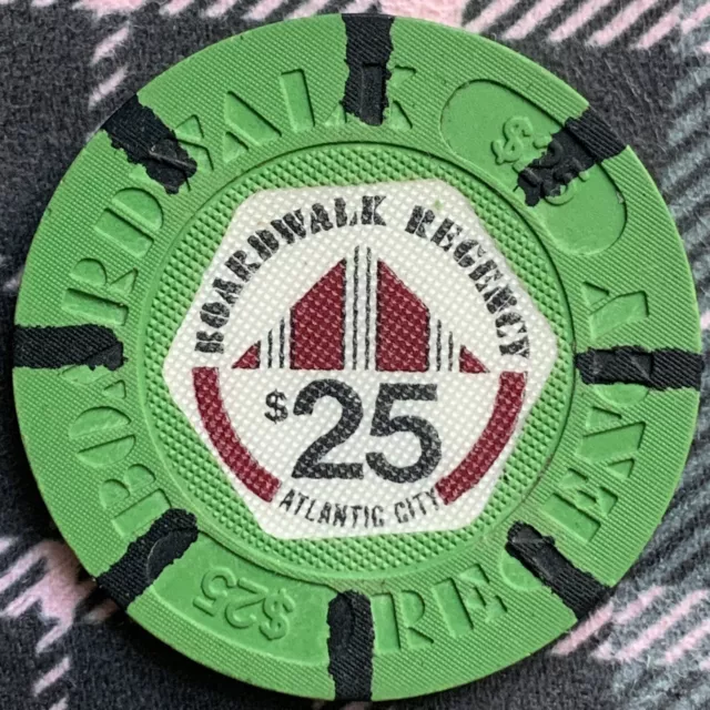 Rare $25 Boardwalk Regency Casino Poker Chip Atlantic City New Jersey Chip Hg