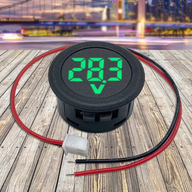 DC 4-100V Volt Detector Tester LED Digital Display Detector Panel Round Two-wire