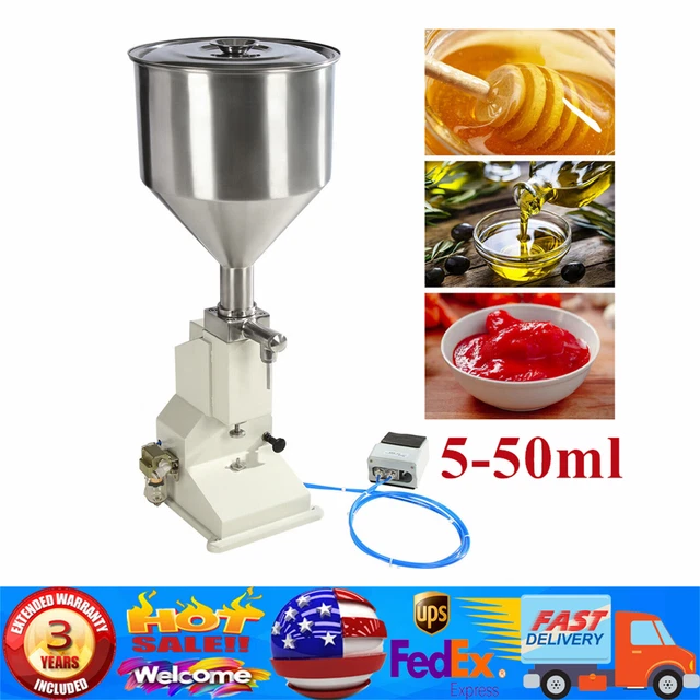 5-50ml Pneumatic Bottle Filling Machine Shampoo Cosmetic Paste Liquid Oil Filler