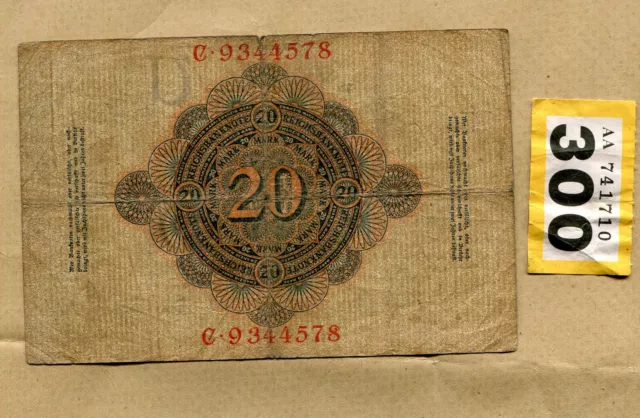 20 marks banknote  1910  Germany