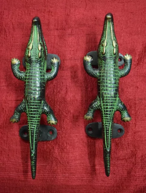 Alligator Shape Door Handle Pair Handmade Brass Home door Decor Puller Gift VR26