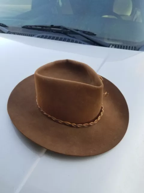 Vintage Sheplers XXX John B. Stetson 3X Beaver Western Hat. Size 7 3/8 Union...