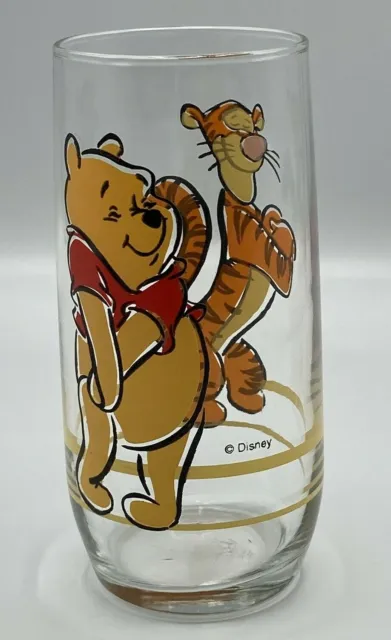 Disney Drinking Glass Tumbler VTG "Winnie the Pooh & Tigger" Anchor Hocking