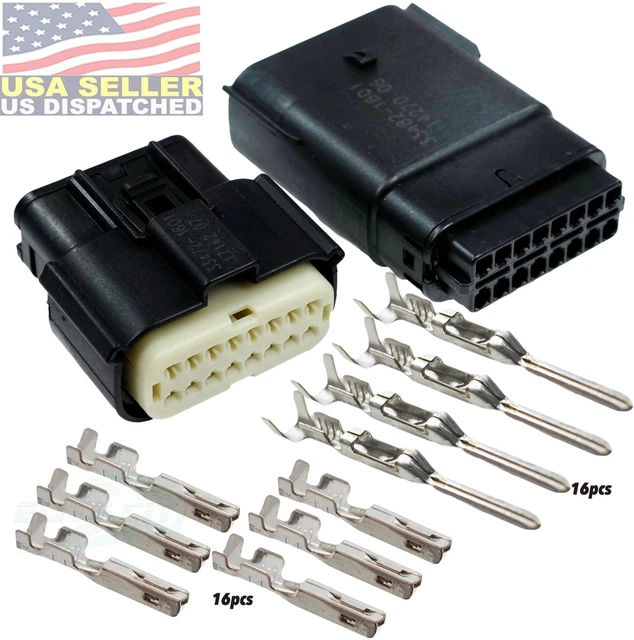 Molex 2 Pin Wire Connector, For Harley BLACK Waterproof, Sealed Kit
