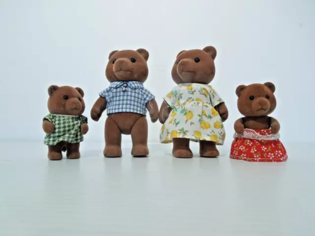 Timbertop Brown Bear 1985 Sylvanian Family x4 Figures by EPOCH Taiwan VGC (#21)