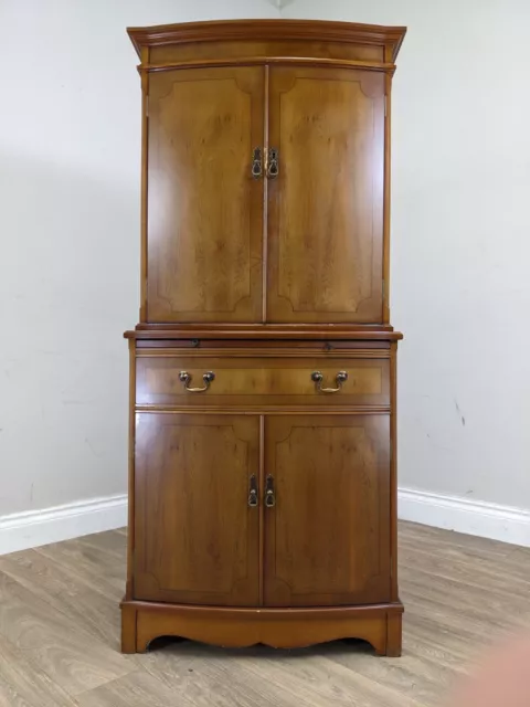 CABINET Cocktail Drinks Cupboard Antique Style Mirrored Glass Shelf Drawer