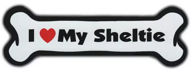 Dog Bone Magnet: I Love My Sheltie | Cars, Refrigerators | Shetland Sheepdog