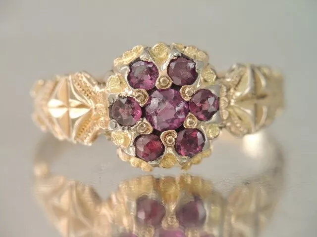 ANTIQUE VICTORIAN YELLOW GOLD FILLED PINK TOURMALINE RING sz 7 1/4