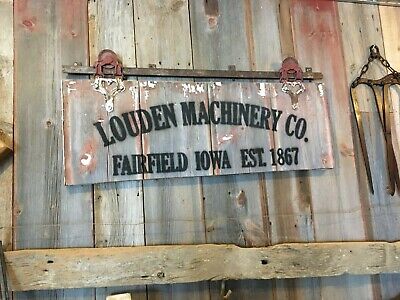 barn wood sign /  antique barn door roller louden sign/ rustic man cave sign