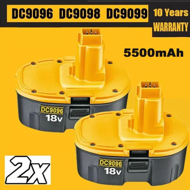 2 Pack 5.5AH 18 Volt XRP Battery For Dewalt DC9096-2 DC9098 DC9099 DW9096 DC9096