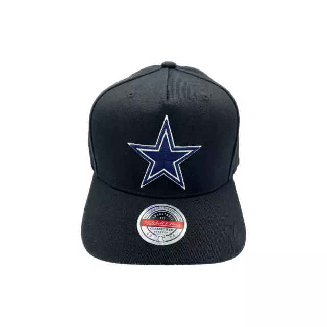 Dallas Cowboys Hat - NFL Black Team Evergreen Wide Receiver Snapback - Mitche...