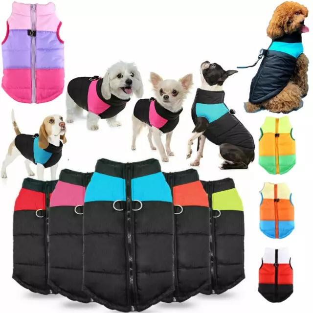 Warm Pet Dog Coats Jacket Outdoor Clothes Waterproof Winter Vest Puppy Coat UK