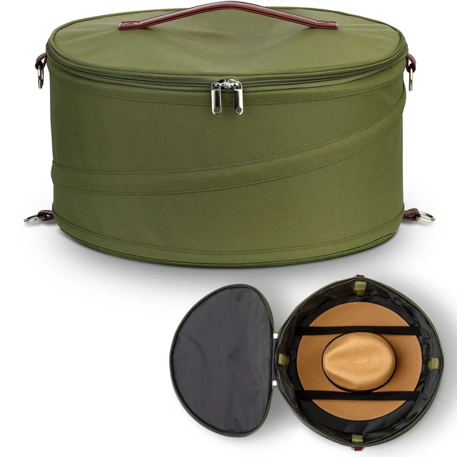 Bagsbee Round Hat Box for Travel and Storage - 16 x 8 Inches of Hat Storage