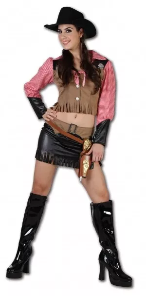 Adult Ladies Rodeo Girl Fancy Dress Women Wild West Western Cowgirl Costume New