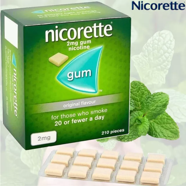 Nicorette Original Flavour Gum Nicotine 210 Piece, 2 mg