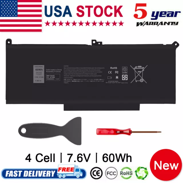 F3YGT Battery DM3WC For Dell Latitude 12 13 14 7280 7290 7380 7390 7480 7490 PC