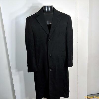 GEOFFREY BEENE Long Wool Coat Overcoat Mens Size S 38 Black
