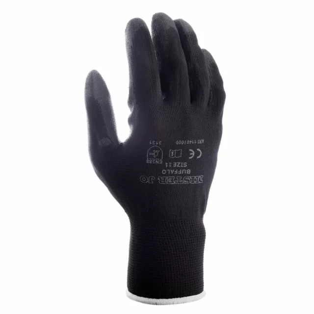 Gants de Travail En Polyuréthane Noir Gant Pour Mécanique Atelier Jardinage 3