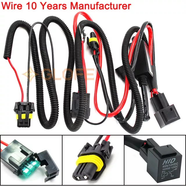 Relay Wire Harness 40A 9006 HB4 Head Light Plug Play Low Beam Socket Connector