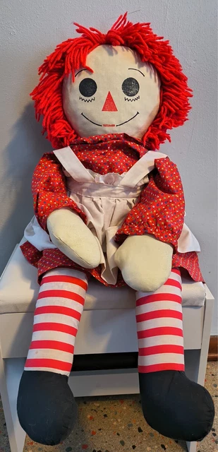 strapless open back dress Vintage Handmade Raggedy Ann Doll