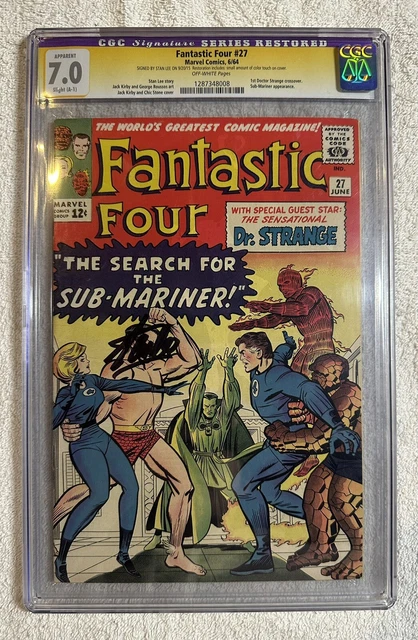 Fantastic Four 27 7.0 CGC SS Signed Stan Lee Marvel 1964 Silver Age Jack Kirby
